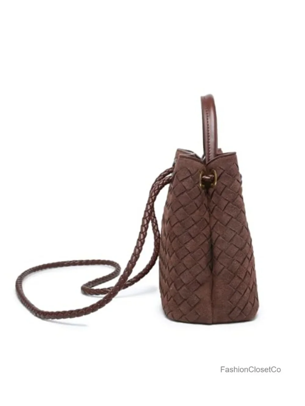 PU Leather Woven Tote Bag Crossbody Handbag Hobo Satchel Purse